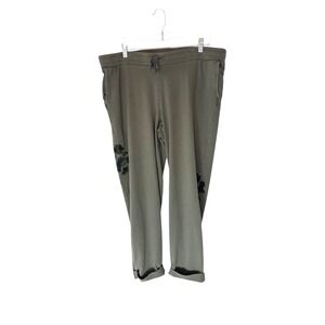 J. Jill Pants‎ Green Embroidered Floral Casual Everyday Lounge Jogger Medium